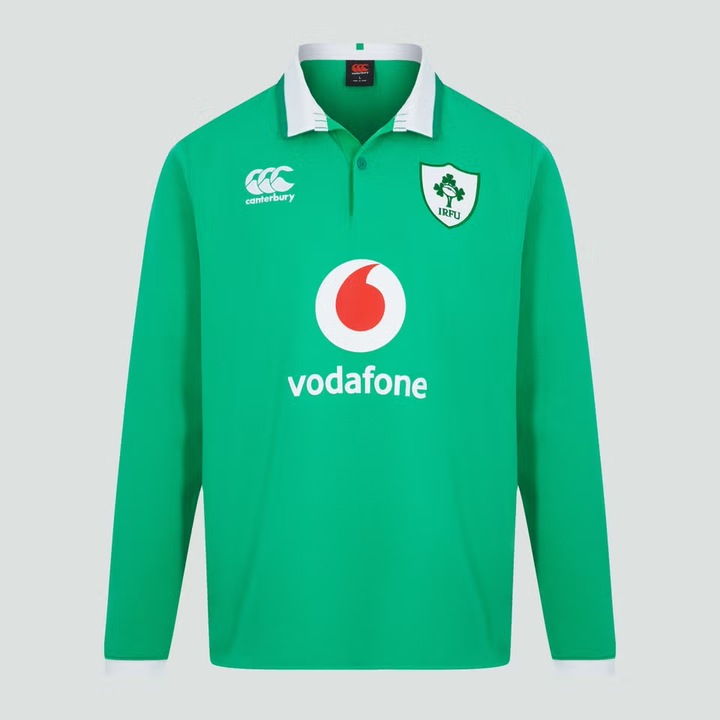 Canterbury Ierland Katoenen Thuisshirt met Lange Mouwen