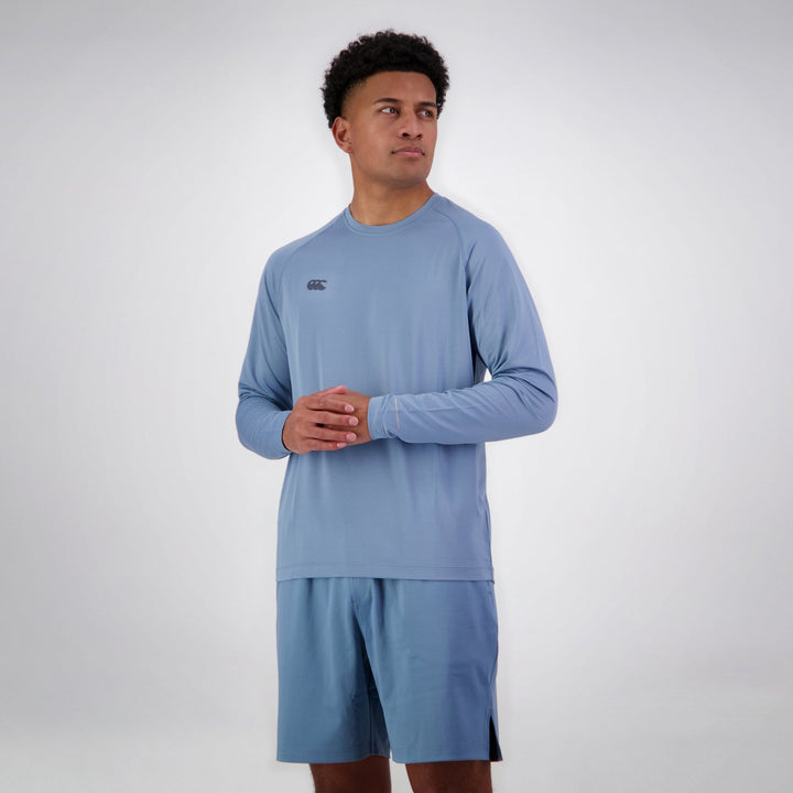 Canterbury Tempo+ Maglietta da allenamento a maniche lunghe da uomo, blu