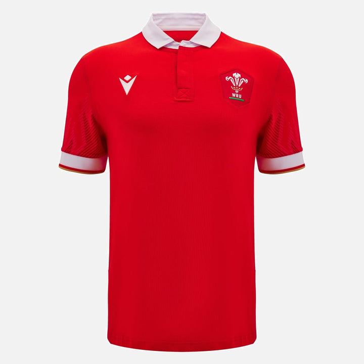 Maillot de rugby Macron Pays de Galles en coton à domicile pour homme