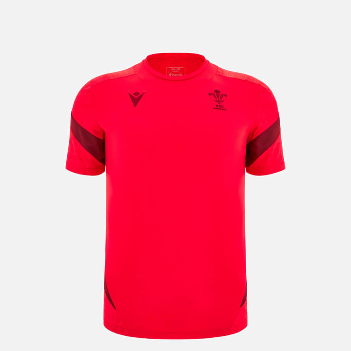 T-shirt d'entraînement Macron Rugby Pays de Galles 2025/26 rouge pour enfant