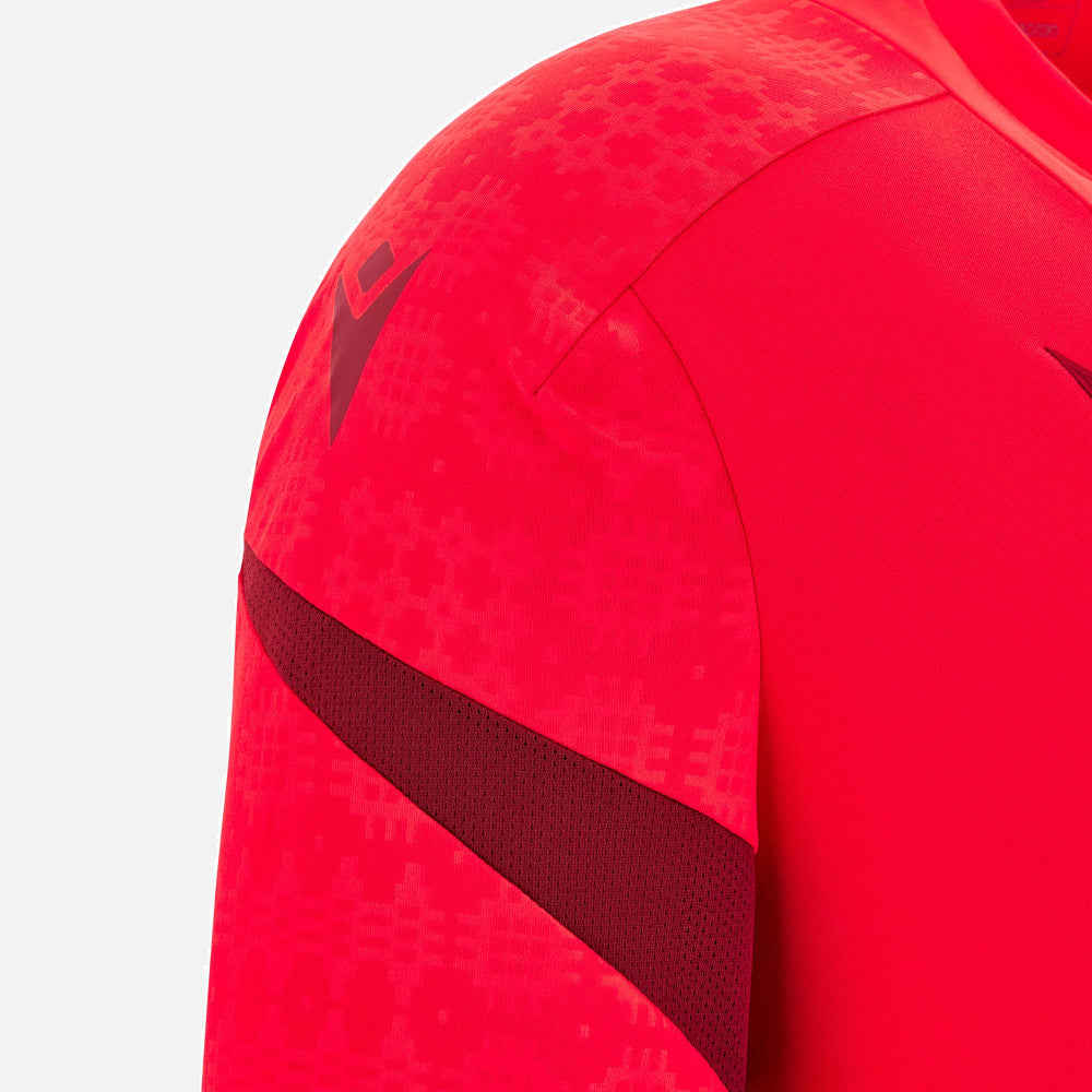 T-shirt d'entraînement Macron Rugby Pays de Galles 2025/26 rouge pour enfant