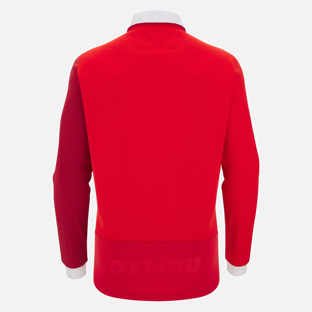 Maillot domicile de rugby du Pays de Galles Macron à manches longues en coton 