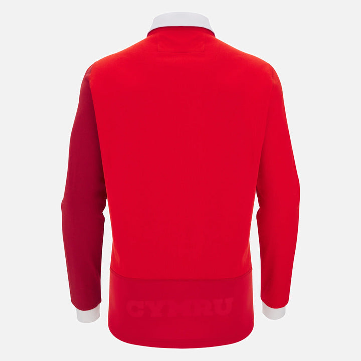 Maillot domicile de rugby du Pays de Galles Macron à manches longues en coton 