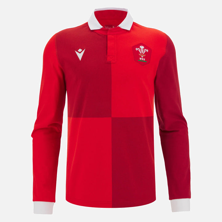 Maillot domicile de rugby du Pays de Galles Macron à manches longues en coton 