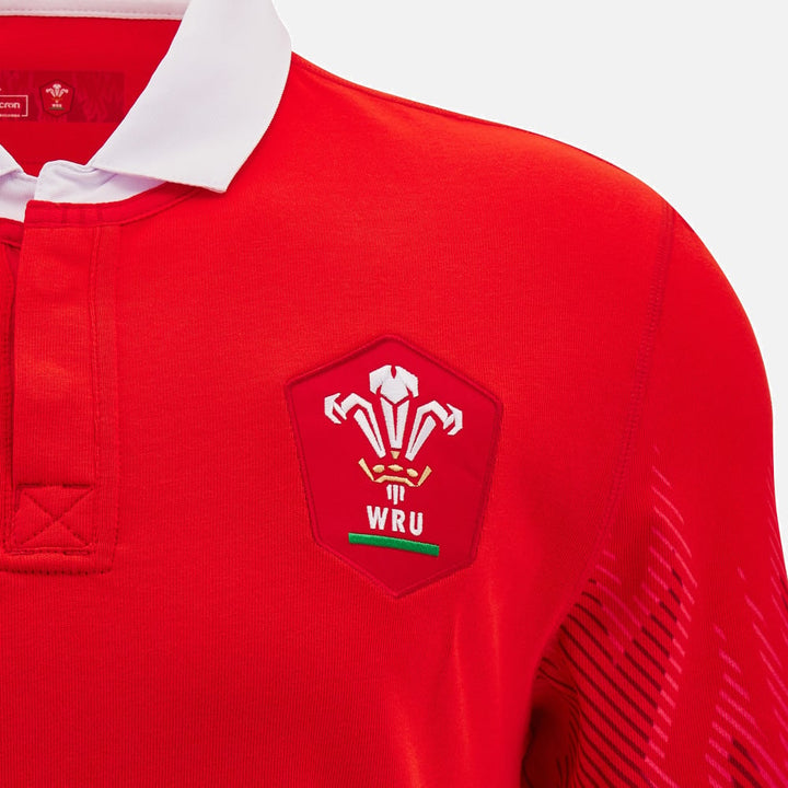 Maillot de rugby Macron Pays de Galles en coton à domicile pour homme