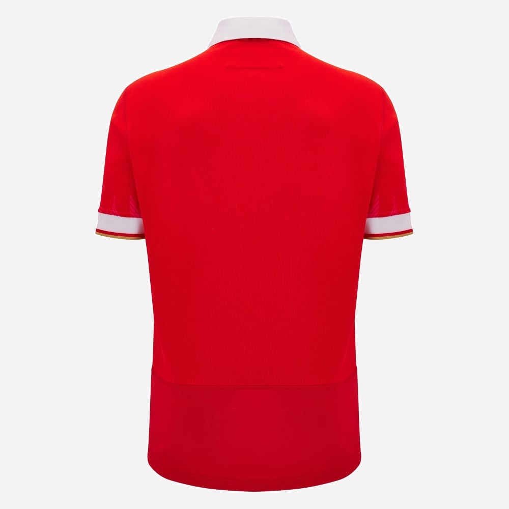 Maillot de rugby Macron Pays de Galles en coton à domicile pour homme