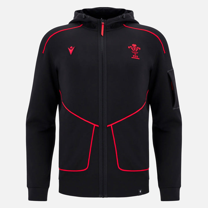 Sweat à capuche technique Macron Rugby Pays de Galles 2025/26 Athleisure pour homme