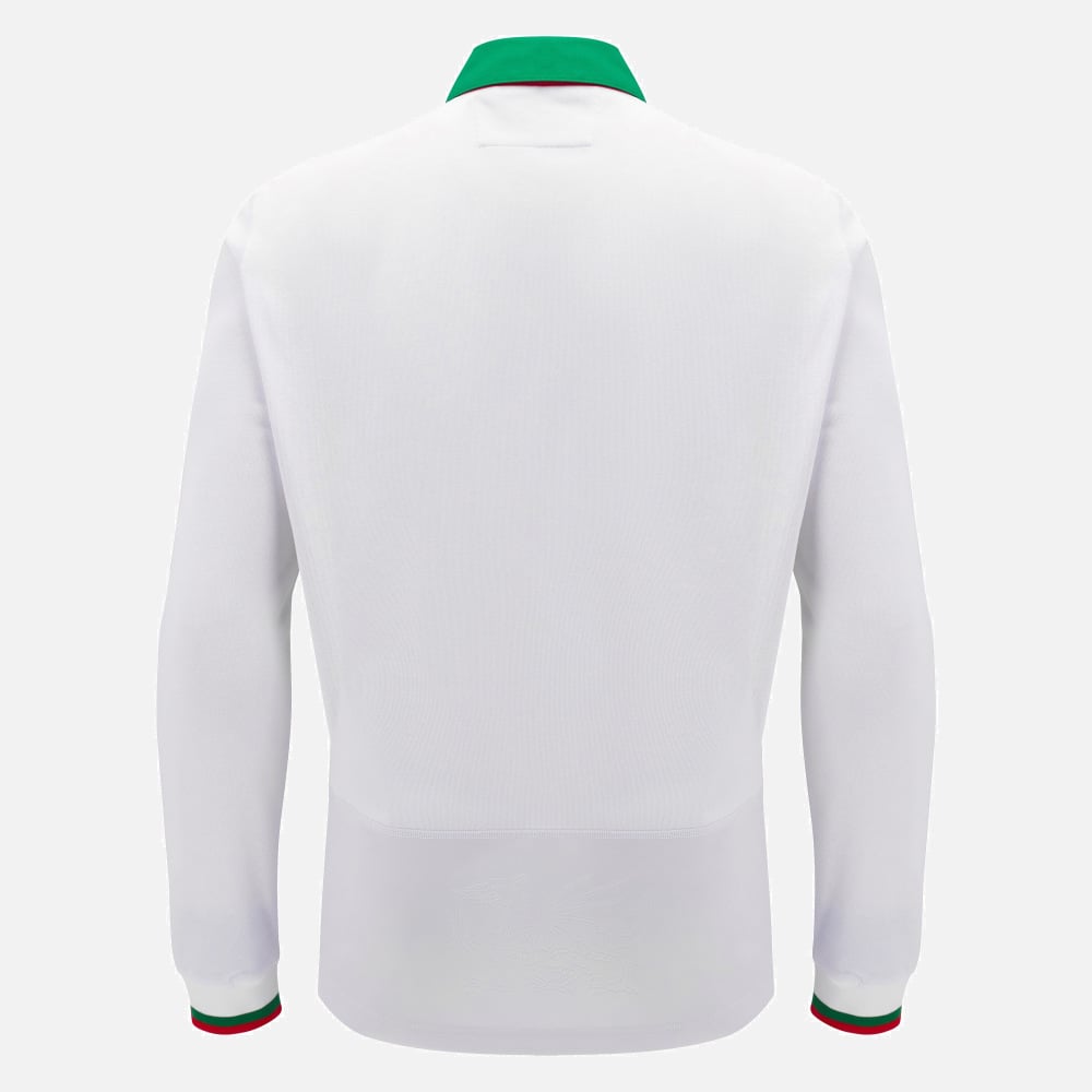 Maillot de rugby à manches longues Macron Pays de Galles extérieur en coton pour homme