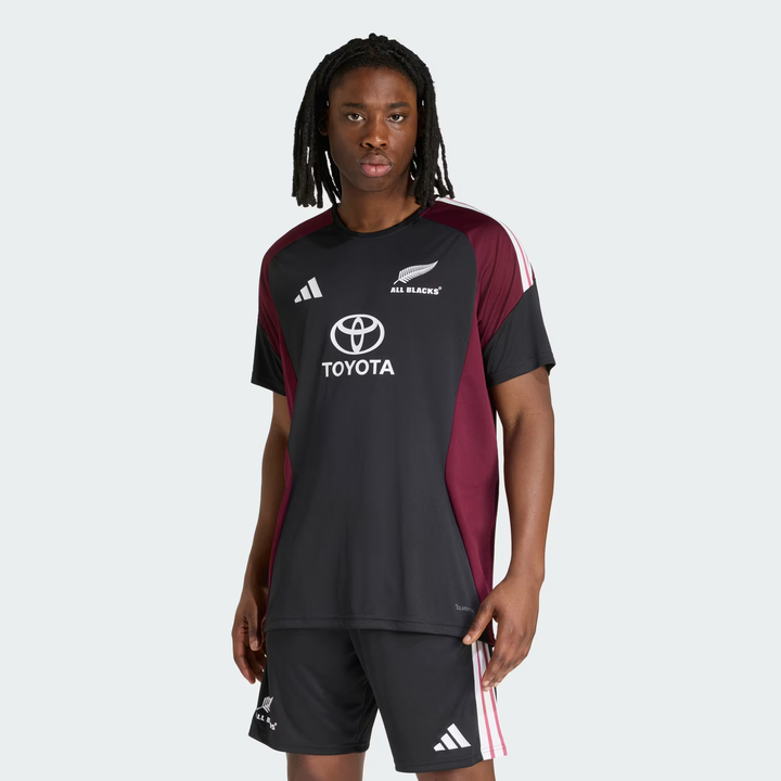adidas All Blacks Performance T-Shirt Black/Maroon Men's