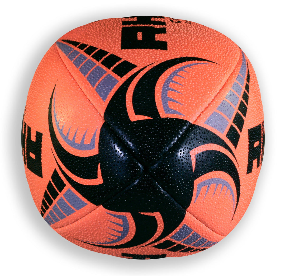 Ballon de rugby Rhino Cyclone orange fluo taille 5