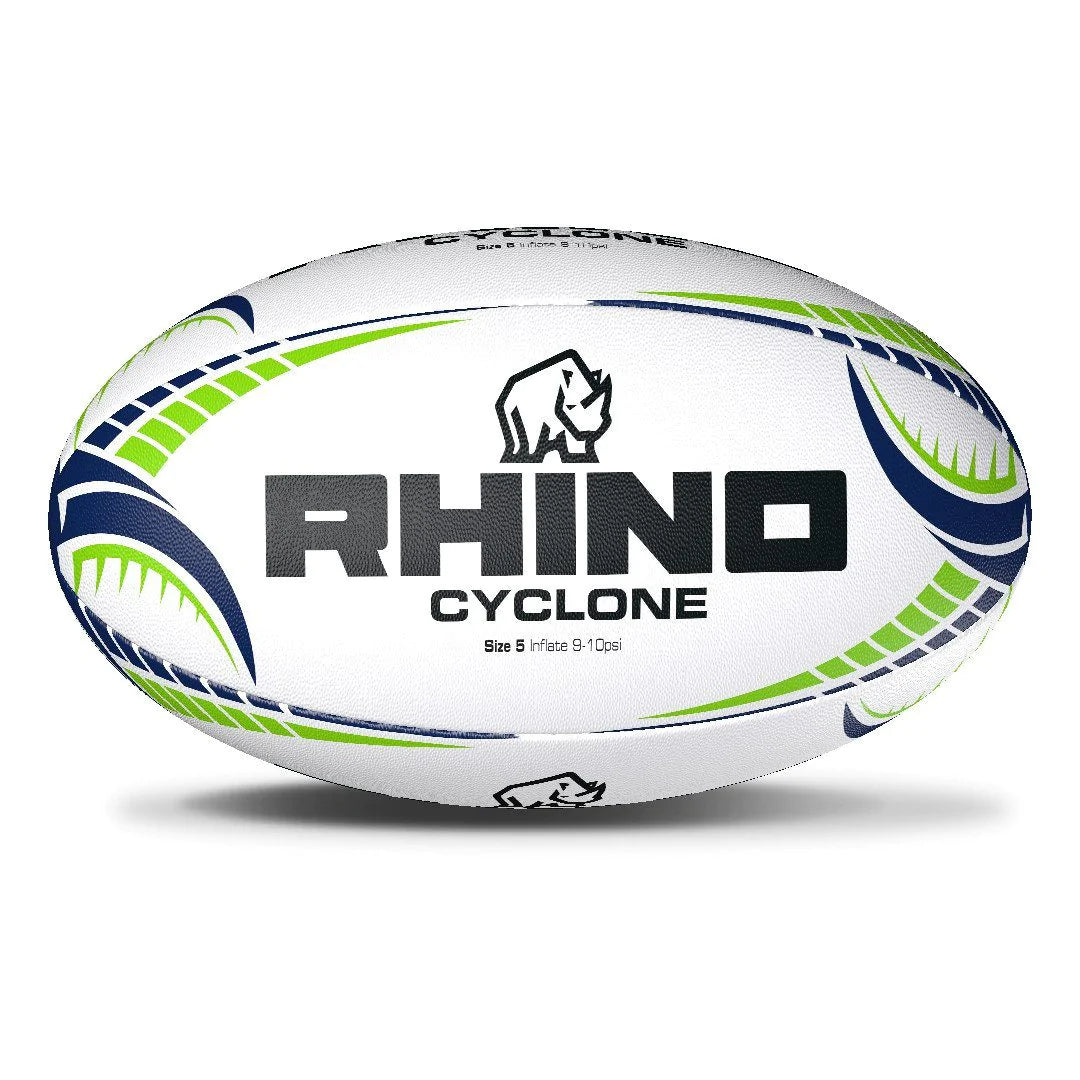 Ballon de rugby Rhino Cyclone blanc taille 4