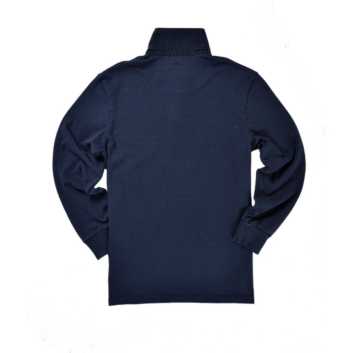 Maillot de rugby noir et bleu Angleterre 1871 – Col bleu marine 
