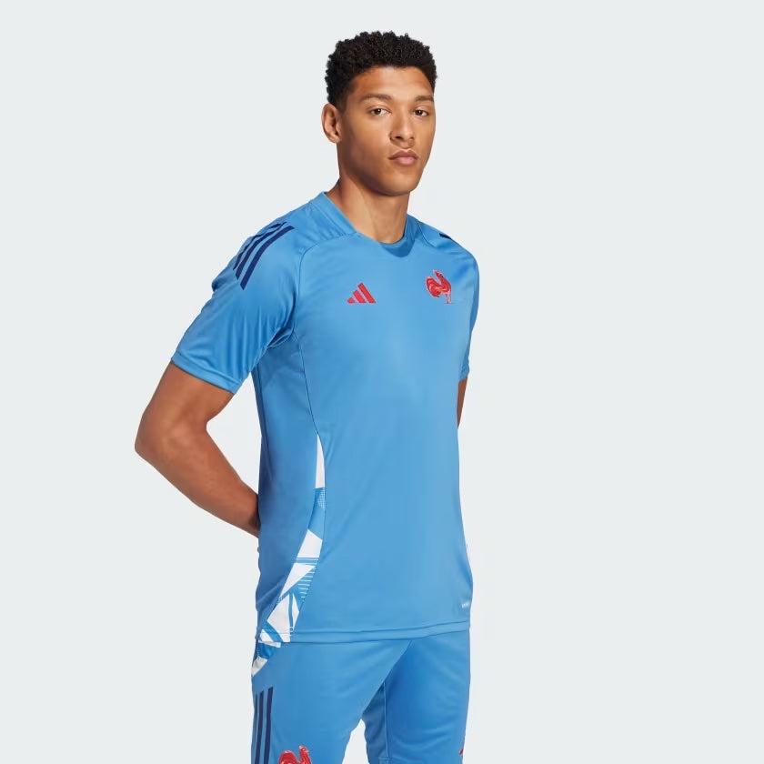 T-shirt Adidas France Performance Homme Bleu Clair