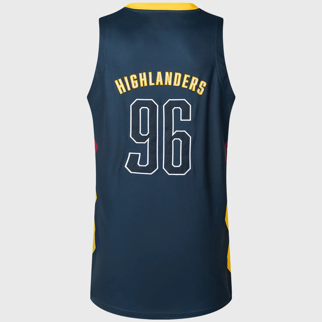 Maillot de basket-ball Super Rugby classique des Highlanders, bleu marine 2025