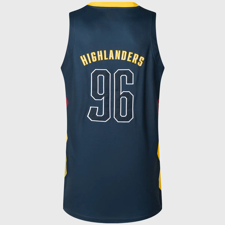 Maillot de basket-ball Super Rugby classique des Highlanders, bleu marine 2025