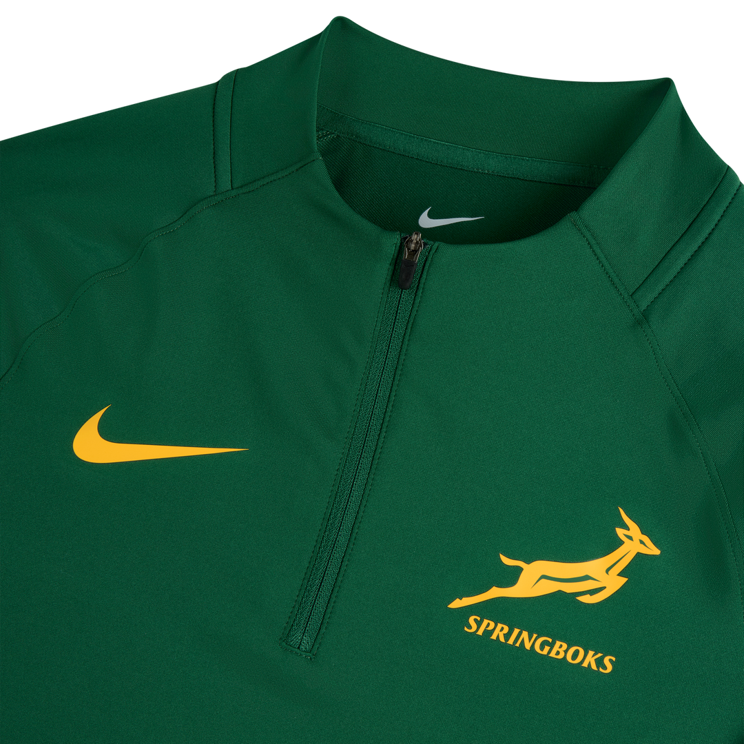 Haut d'entraînement Nike Springboks 1/4 Zip pour homme, vert gorge
