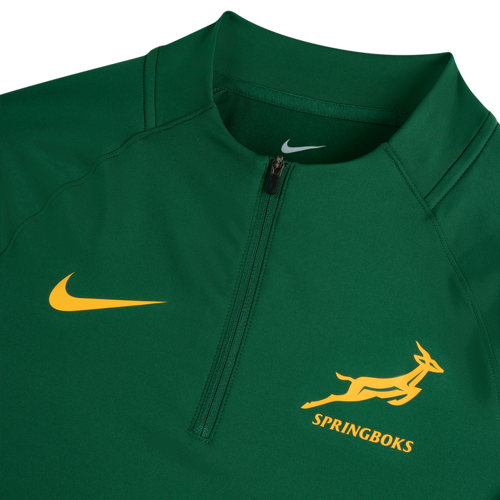 Haut d'entraînement Nike Springboks 1/4 Zip pour homme, vert gorge