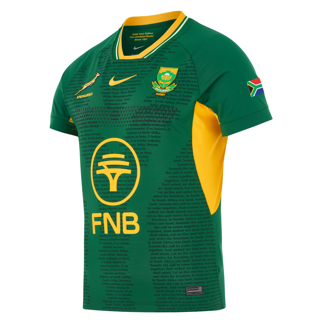 Nike Springboks Men's Home Match Replica Rugby Shirt Greatest Rivalry