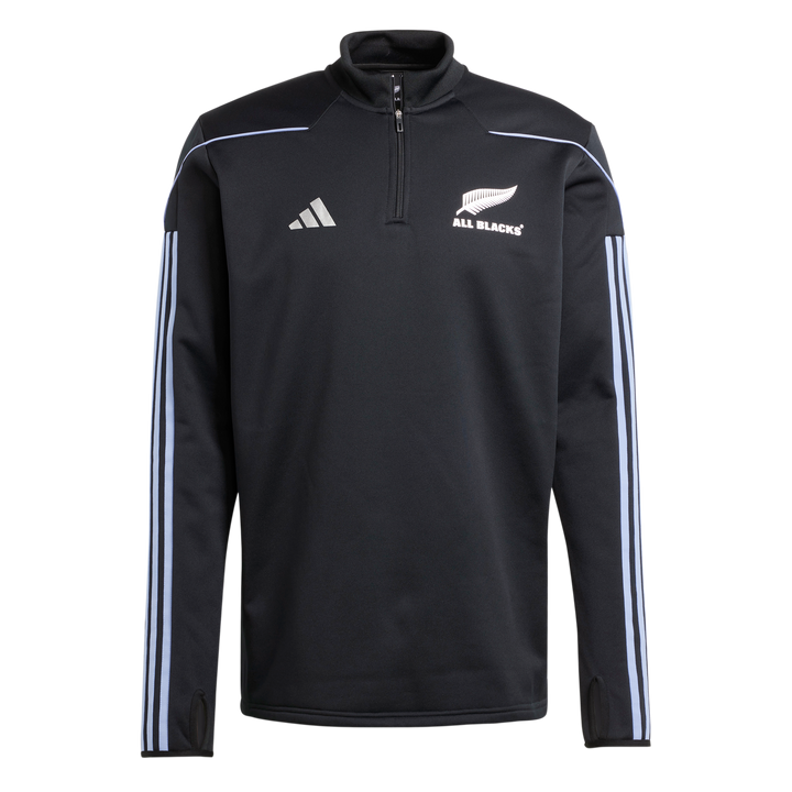 Haut polaire de rugby à manches longues Adidas All Blacks pour homme Bleu Spark