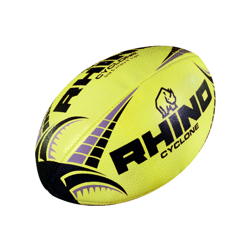 Ballon de rugby Rhino Cyclone jaune fluo taille 3