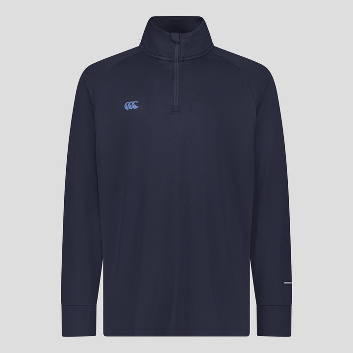 Haut d'entraînement Canterbury Tempo+ 1/4 Zip pour homme, bleu marine 
