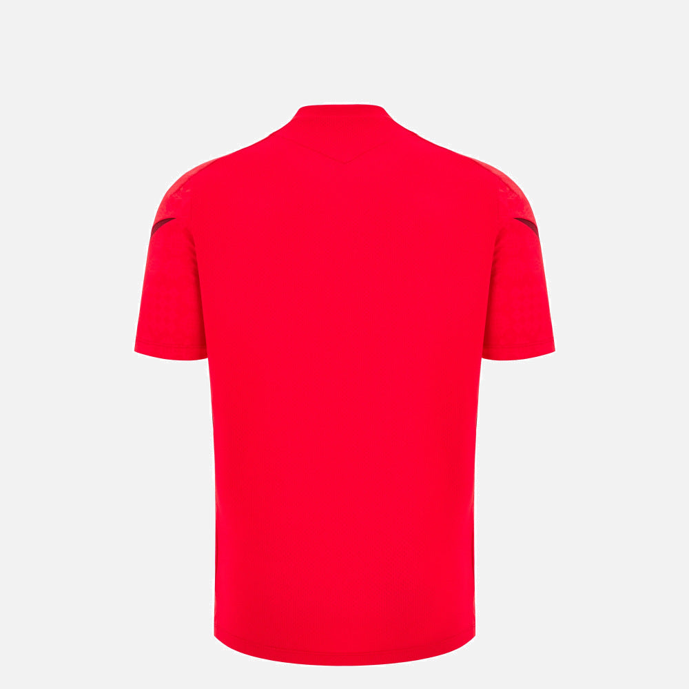 T-shirt d'entraînement Macron Rugby Pays de Galles 2025/26 rouge pour enfant