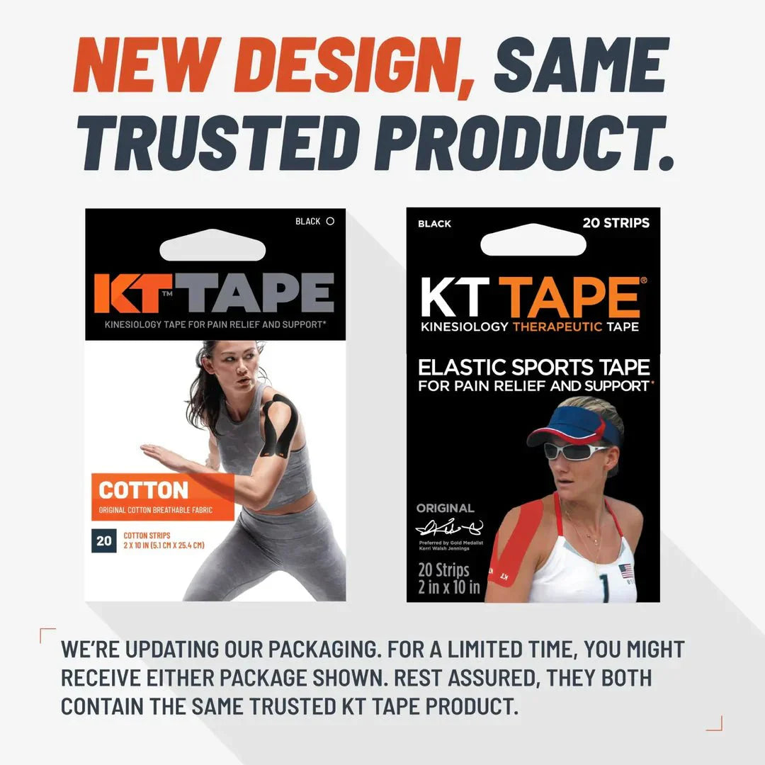 KT Tape Original Voorgesneden (5 x 25 cm) – 20 pièces – 5 mètres