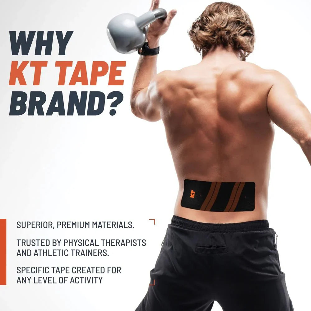 KT Tape Pro Wide Voorgesneden (10 x 25 cm) – 10 pièces – 2,5 mètres