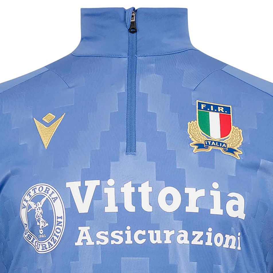 Macron Italy Rugby 1/4 Zip Training Top Men