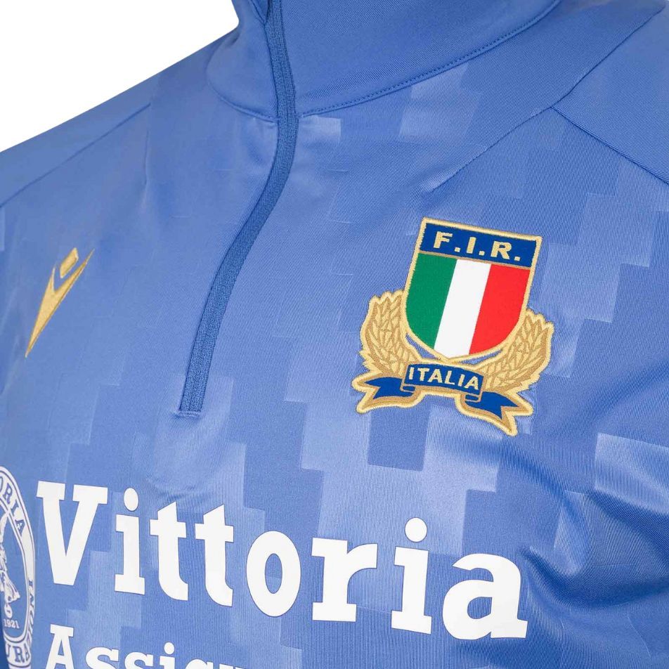 Macron Italy Rugby 1/4 Zip Training Top Men